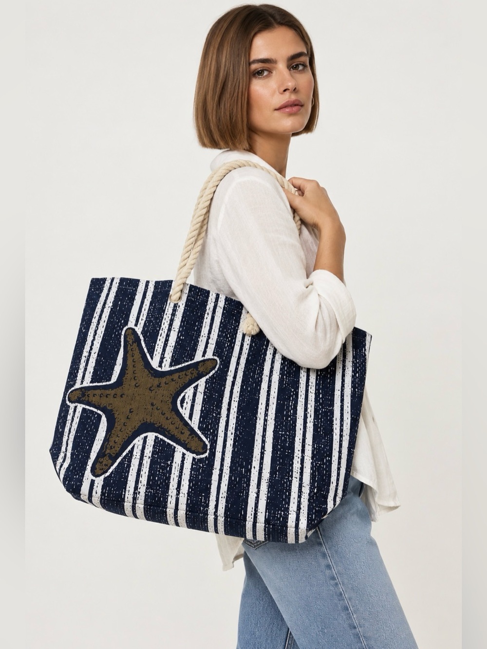 Caren Keith Bag Canvas Handbag Beach Vacation Travel Handbags New